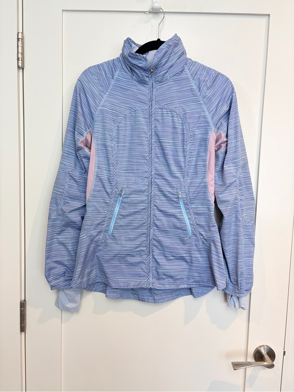 Lululemon Define Jacket Size 6 Blue Space Dye Full Zip Thumbholes